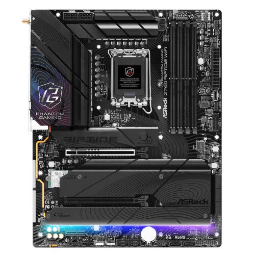 Asrock Z790 RIPTIDE WIFI, Intel Z790, 1700, ATX, 4 DDR5, HDMI, DP, eDP, Wi-Fi 7, 2.5G LAN, PCIe5, RGB, 5x M.2