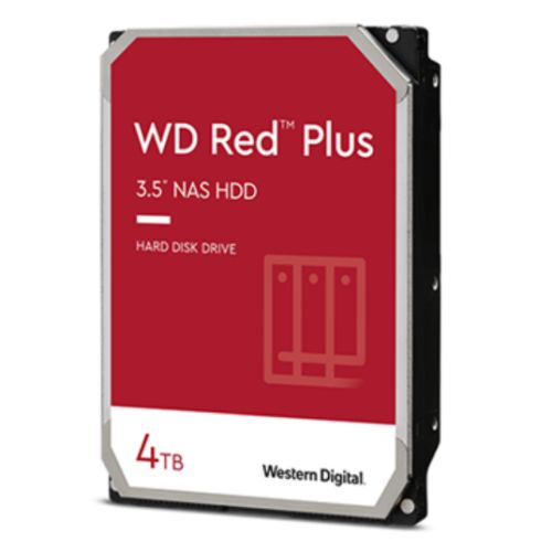 WD 3.5", 4TB, SATA3, Red Plus NAS Hard Drive, 5400RPM, 256MB Cache, OEM