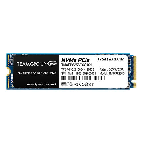 Team 256GB MP33 M.2 NVMe Gen3 SSD, M.2 2280, PCIe3, R/W 1600/1000 MB/s