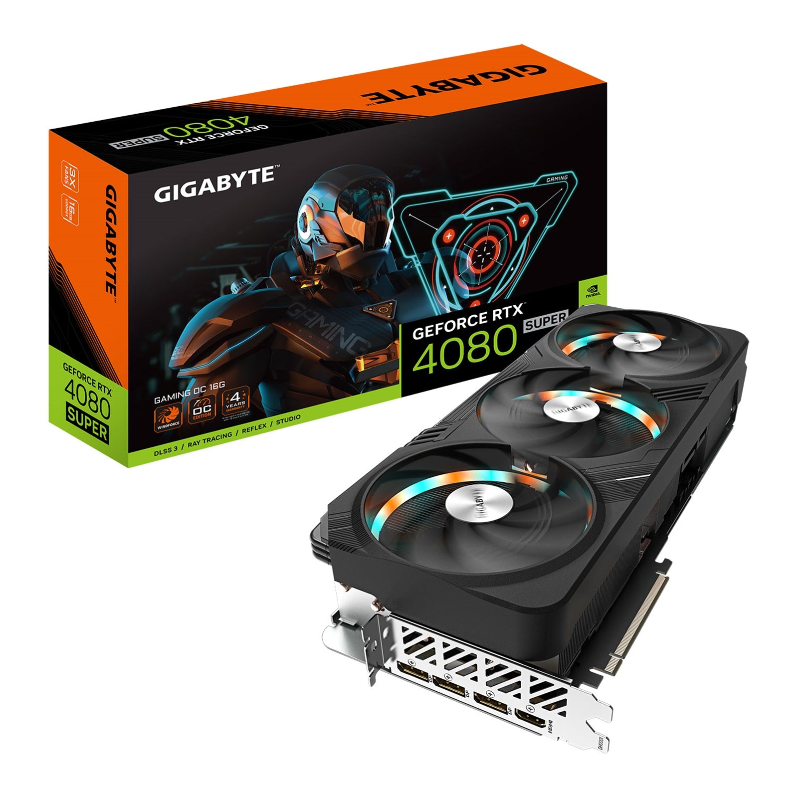 Gigabyte NVIDIA GeForce RTX 4080 SUPER GAMING OC 16G Graphics Card, 16GB GDDR6X, 10240 CUDA Cores, 2595 MHz Core Clock, Triple Fan, RGB, 3x Display Ports / 1x HDMI Port