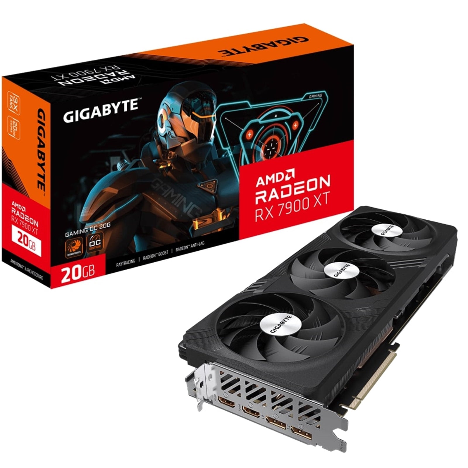 Gigabyte AMD Radeon RX RX 7900 XT GAMING OC 20G Graphics Card, 20GB GDDR6, 5376 Streams, 2535 MHz Boost Clock, Triple Fan, RGB, 2x DisplayPorts / 2x HDMI Ports